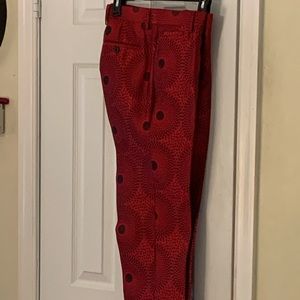 Red design, mens dress pants.